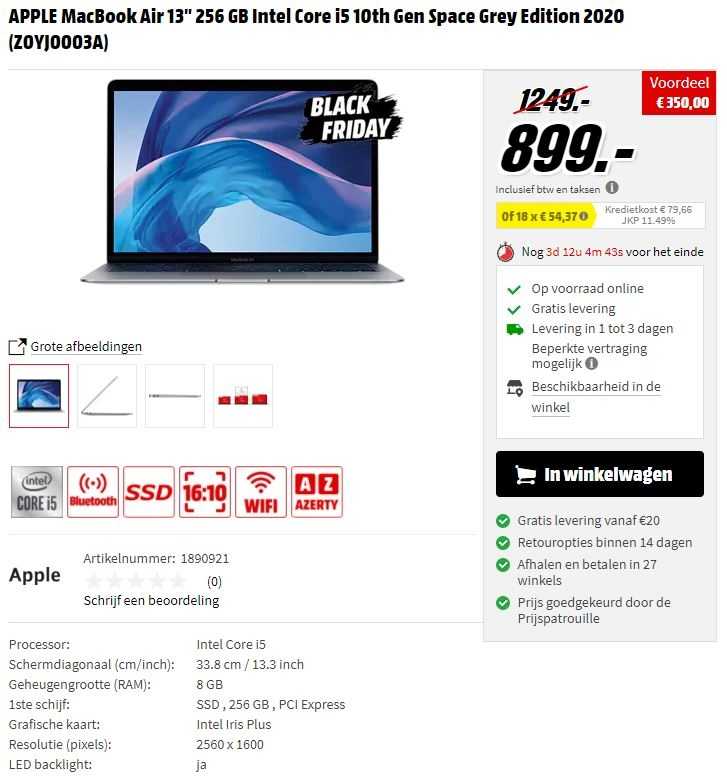 Zullen advocaat Antipoison MediaMarkt geeft flinke korting op een Apple MacBook Air 13" | Redactie24