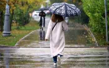 herfst regen paraplu